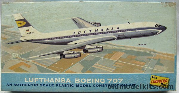 Lindberg 1/210 Lufthansa Boeing 707 (early straight turbo-jet version), 408-50 plastic model kit